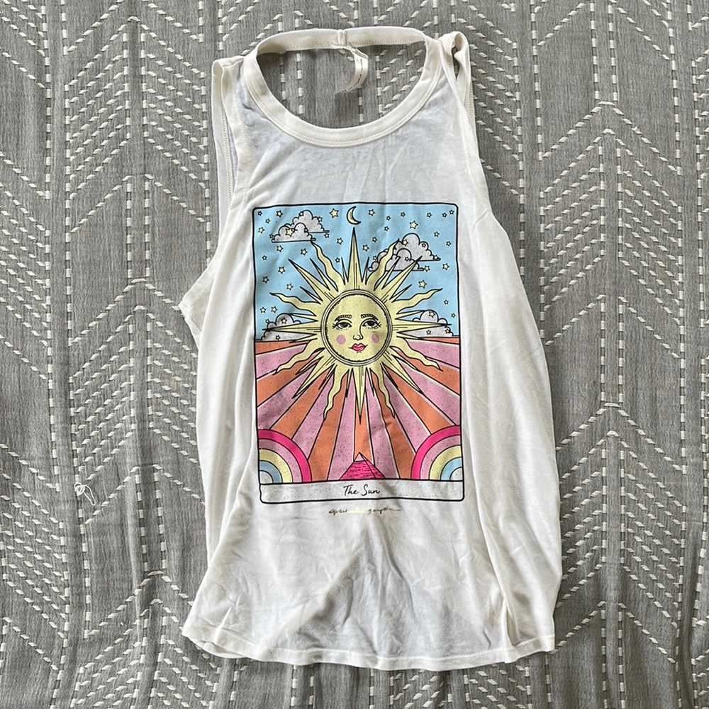 Spiritual gangster open back workout shirt NWOT sz S